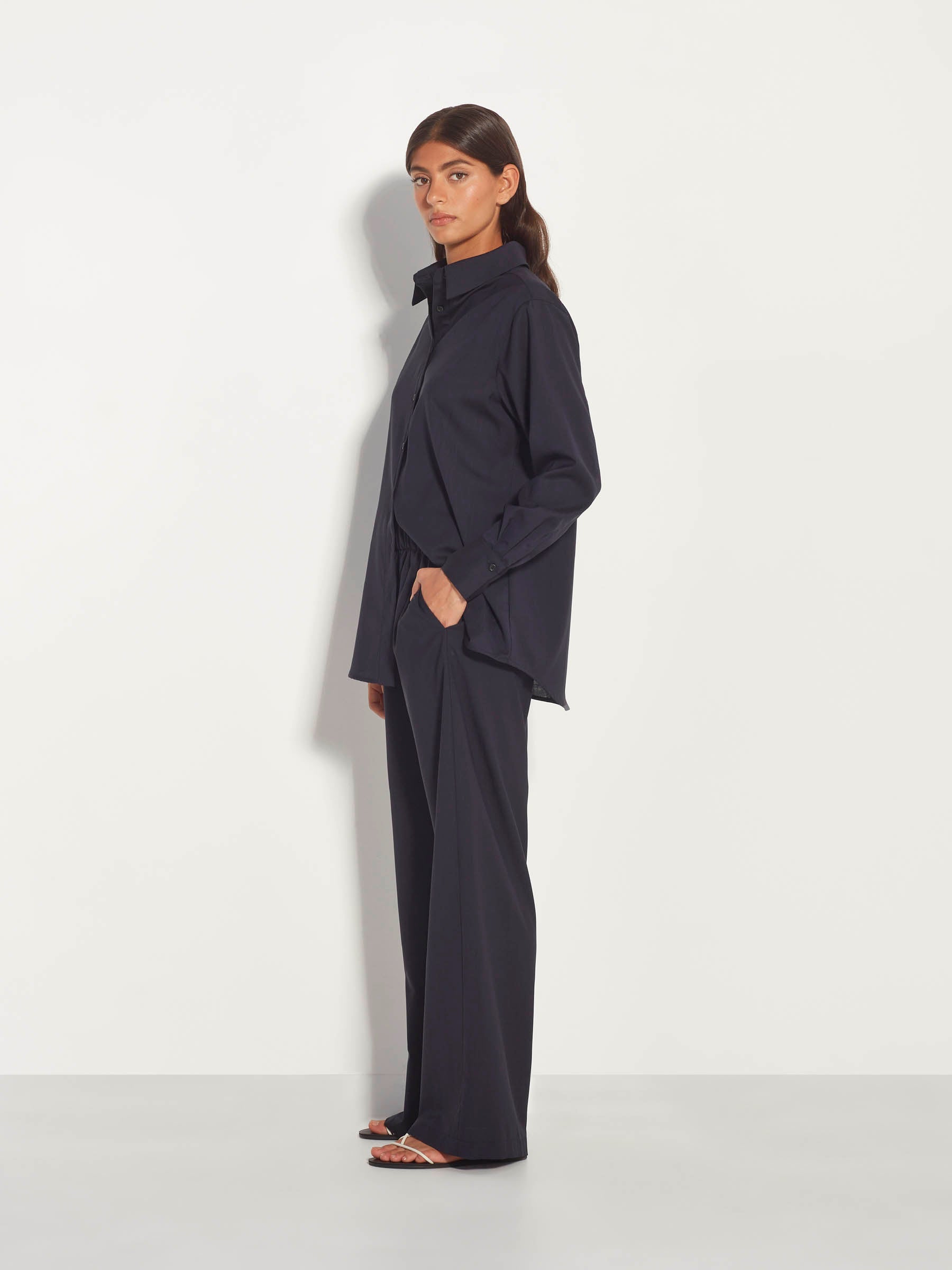 Elara Shirt (Wool Shirting) Ink
