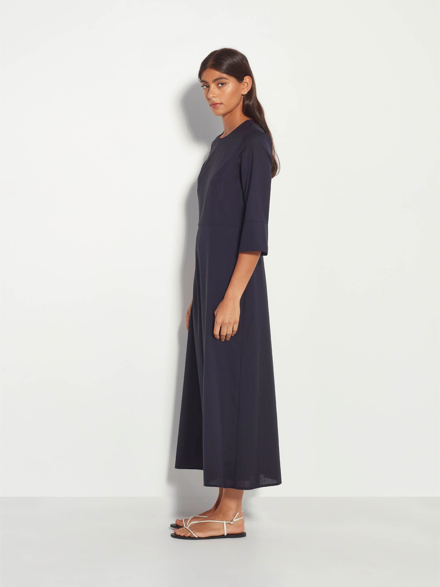 Rosie Dress (Wool Shirting) Ink