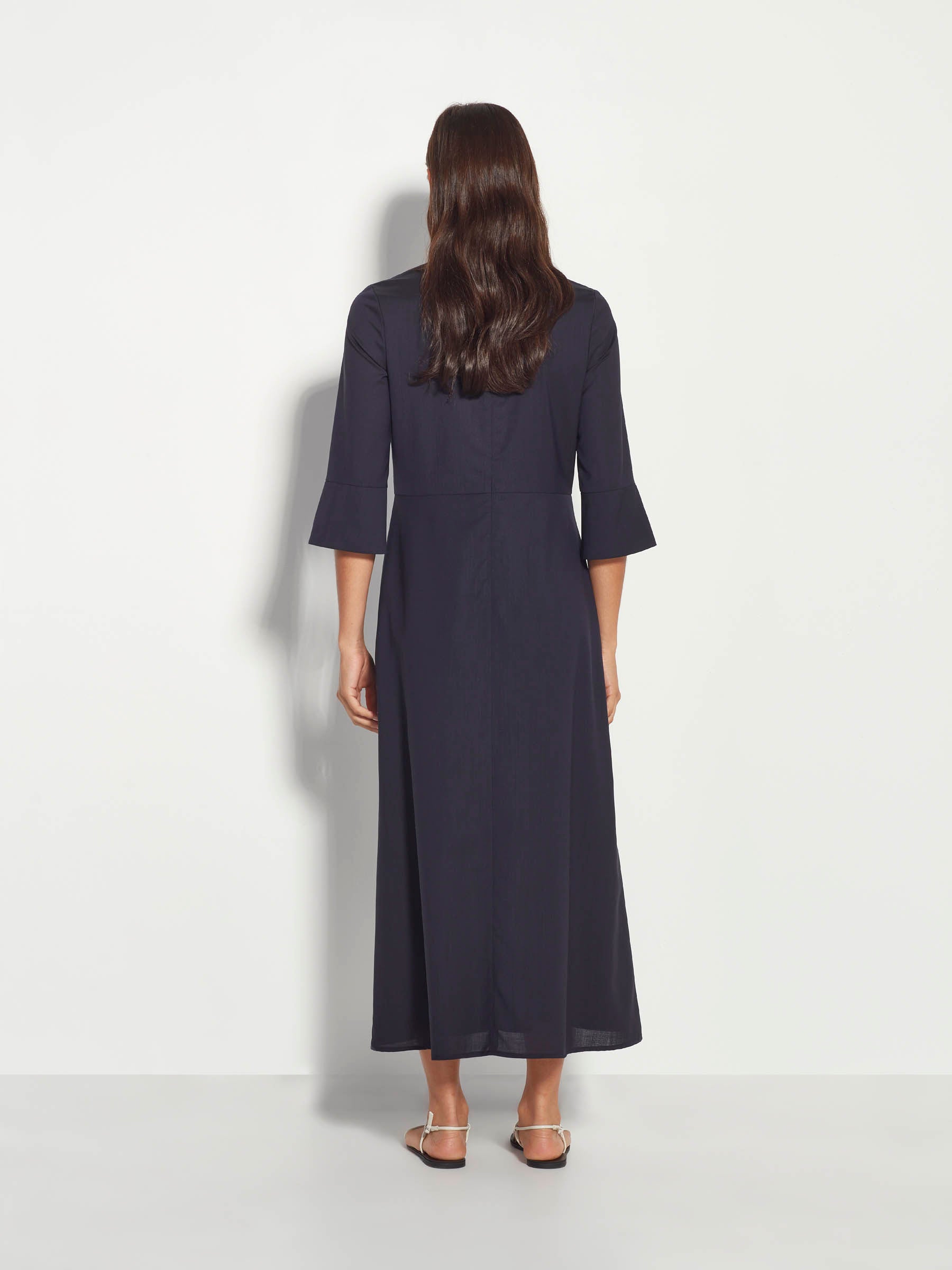 Rosie Dress (Wool Shirting) Ink