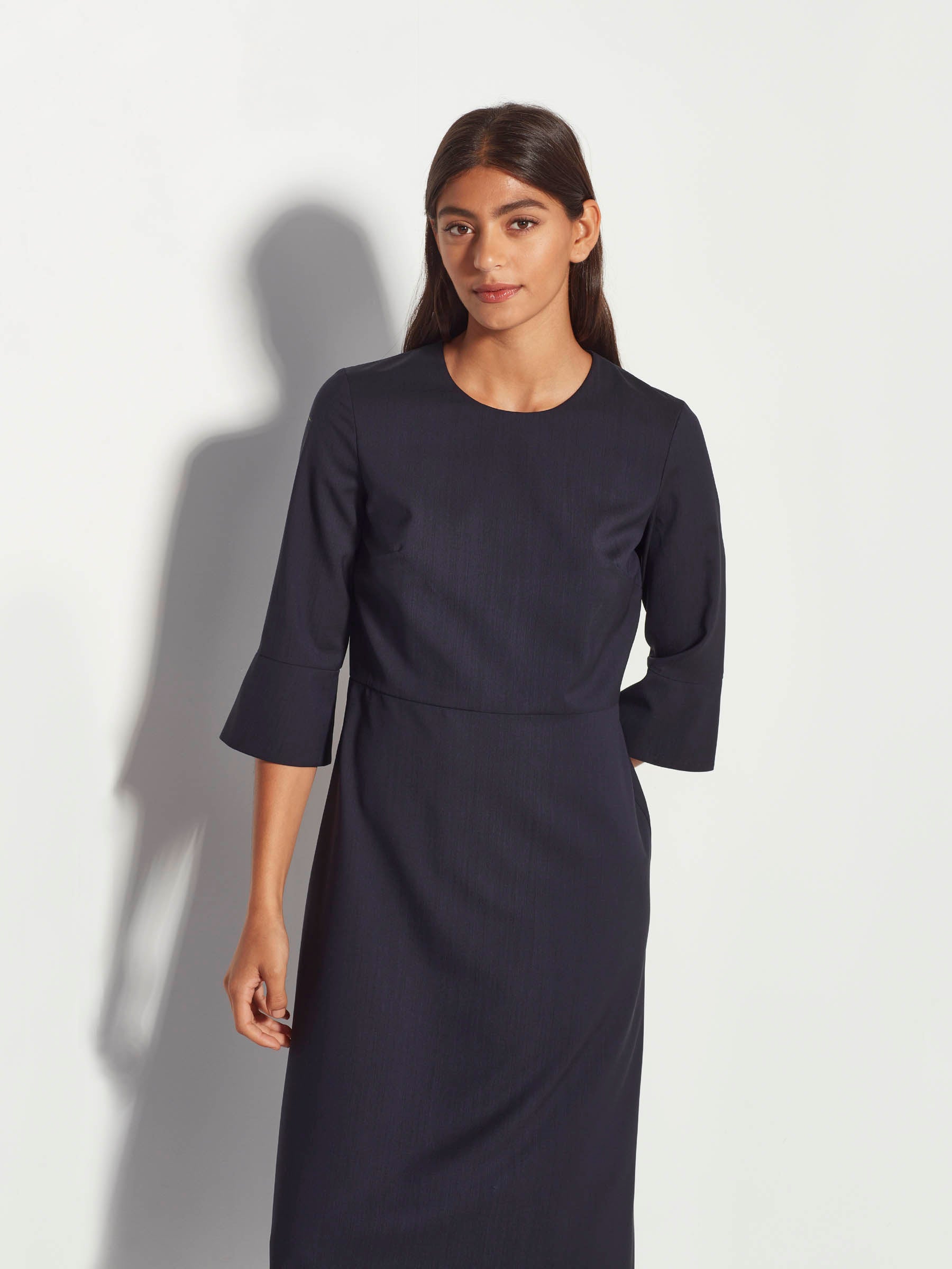 Rosie Dress (Wool Shirting) Ink