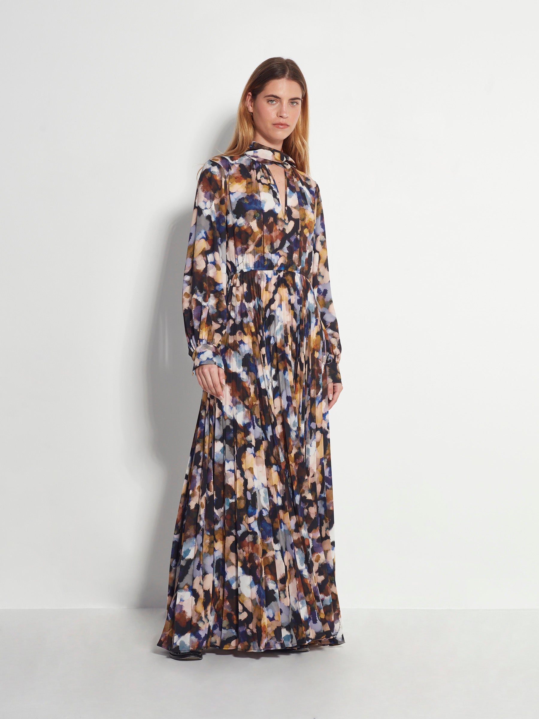 Coco Pleat Dress (Amber Dapple) Autumn – Juliette Hogan