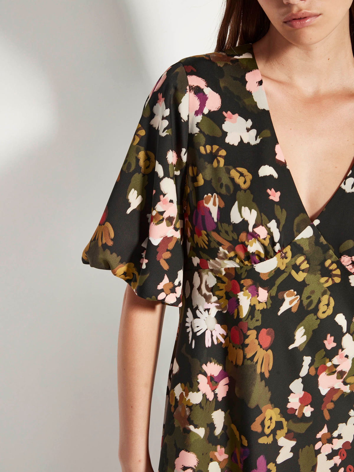 Seraphina Dress (Buttercup Floral Crepe) Happy Hour