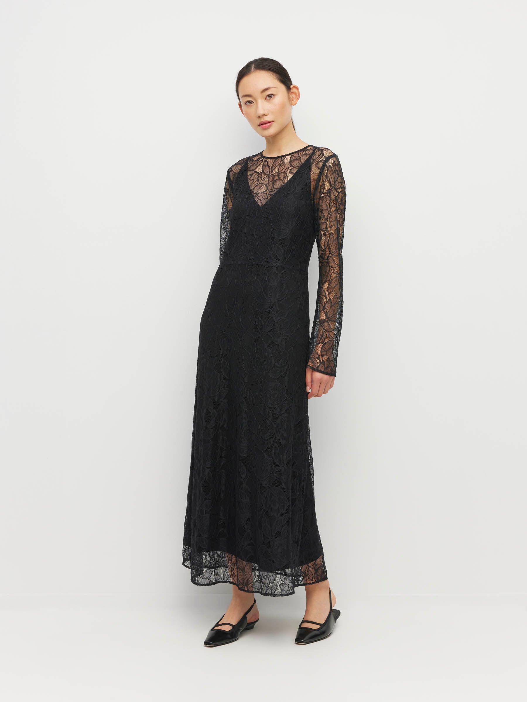 Rosetta Dress (Peony Lace) Black Lace
