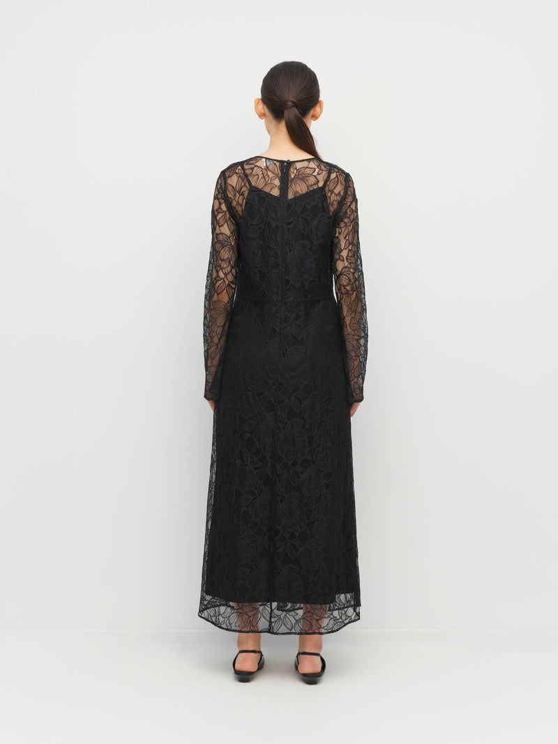 Rosetta Dress (Peony Lace) Black Lace