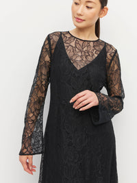 Rosetta Dress (Peony Lace) Black Lace