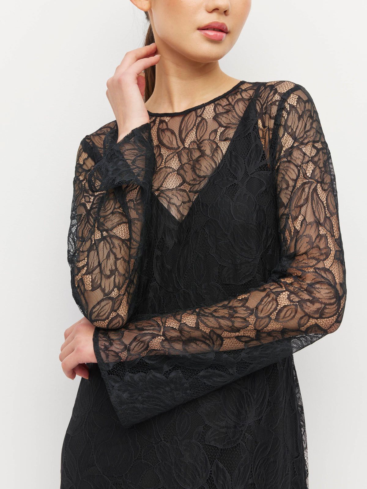 Rosetta Dress (Peony Lace) Black Lace