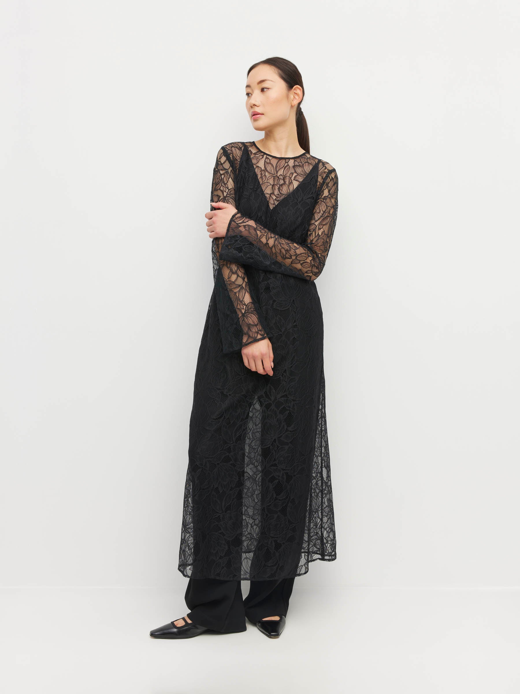 Rosetta Dress (Peony Lace) Black Lace