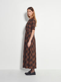 Carmy Dress (Plaid Wool) Burnt Tobacco