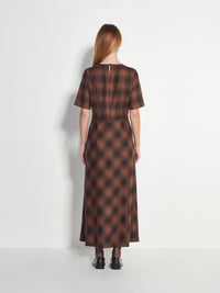 Carmy Dress (Plaid Wool) Burnt Tobacco