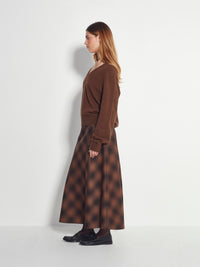 Em Skirt (Plaid Wool) Burnt Tobacco