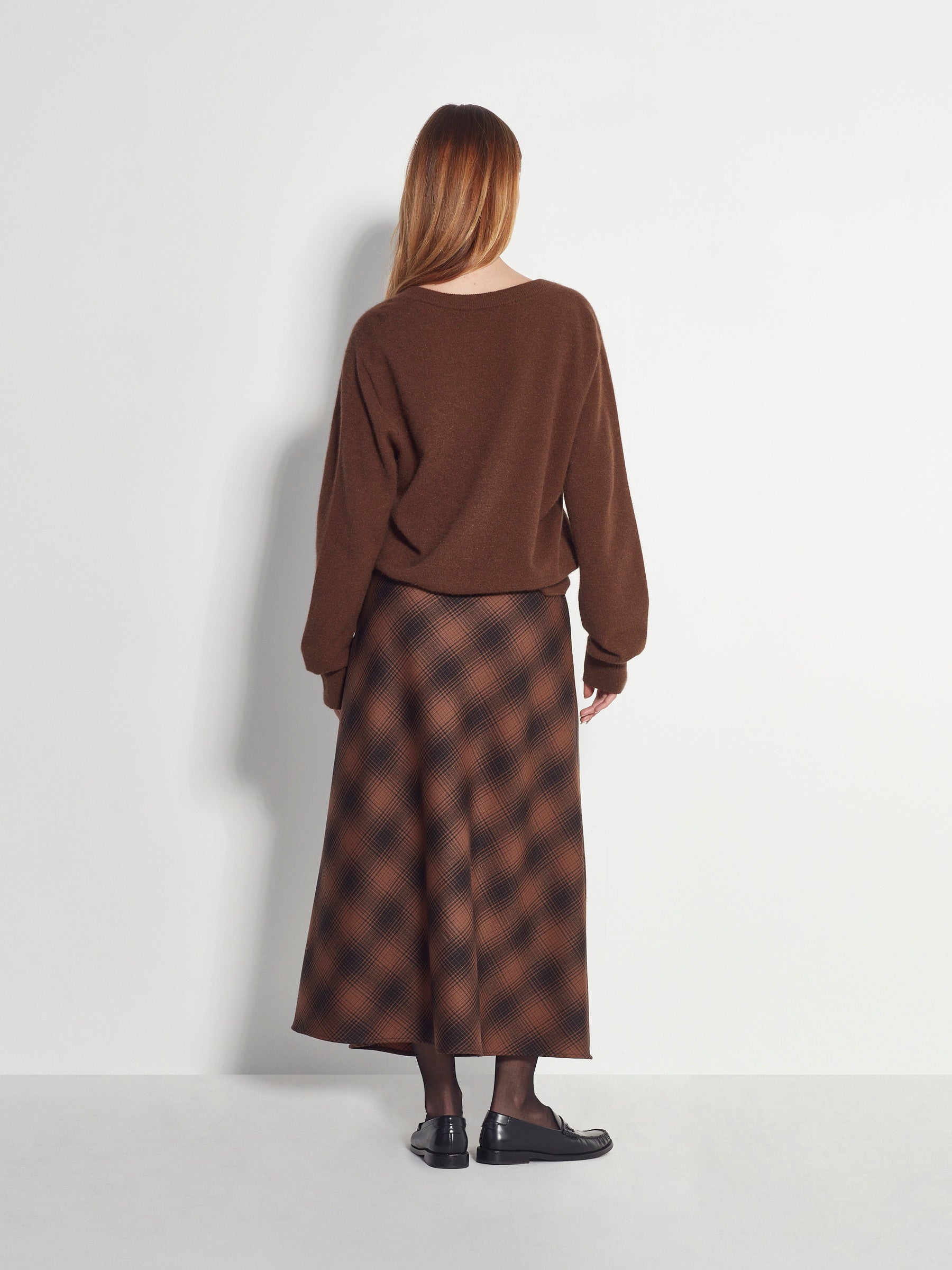 Em Skirt (Plaid Wool) Burnt Tobacco