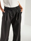 Boyfriend Pant (Wool Pinstripe) Black Sparkle