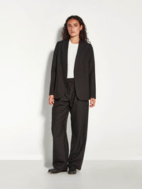 Lindsay Blazer (Wool Pinstripe) Black Sparkle
