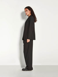 Lindsay Blazer (Wool Pinstripe) Black Sparkle