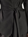 Lindsay Blazer (Wool Pinstripe) Black Sparkle