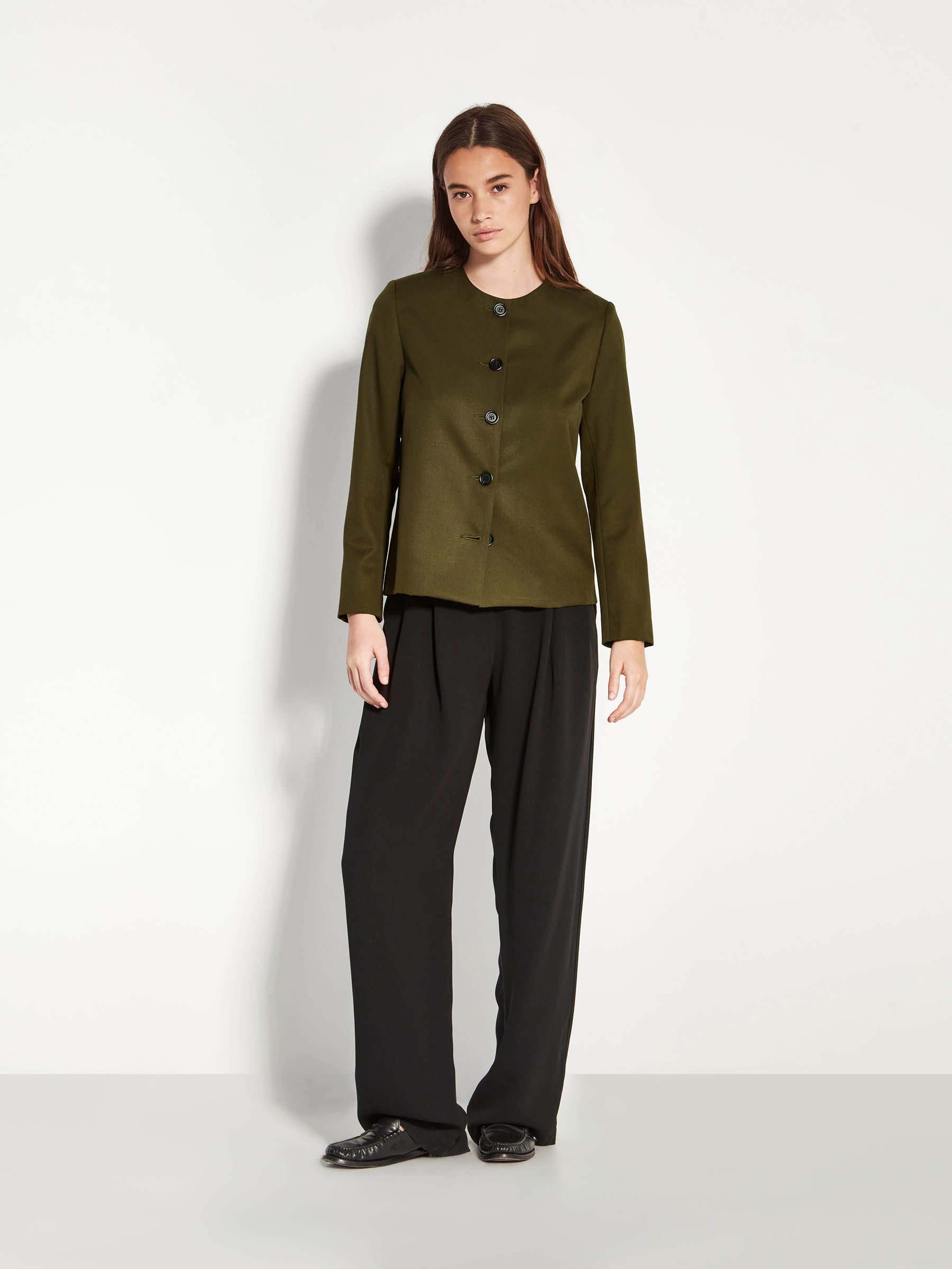 Mimi Jacket (Wool Gaberdine) Hazel Green