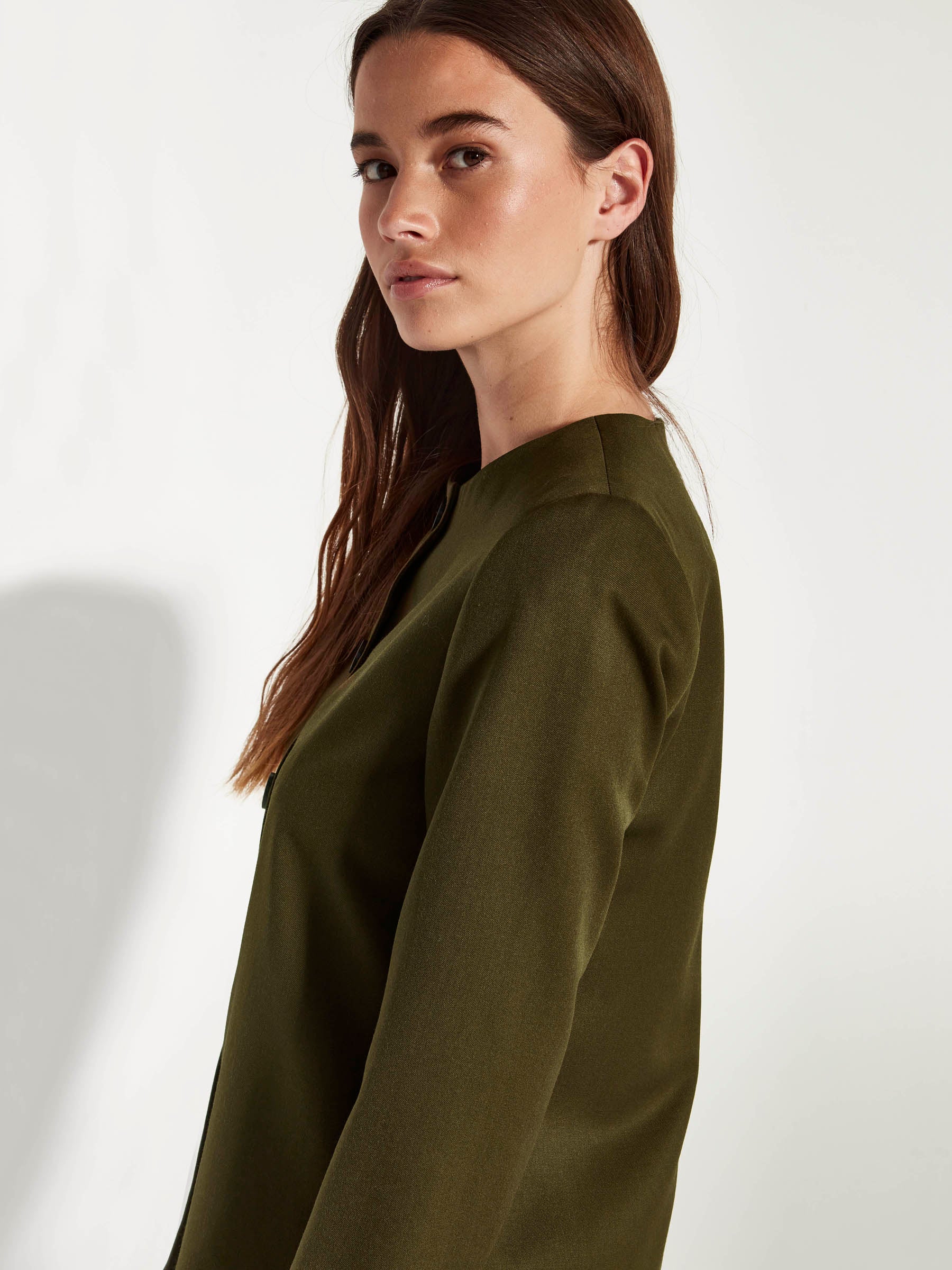 Mimi Jacket (Wool Gaberdine) Hazel Green