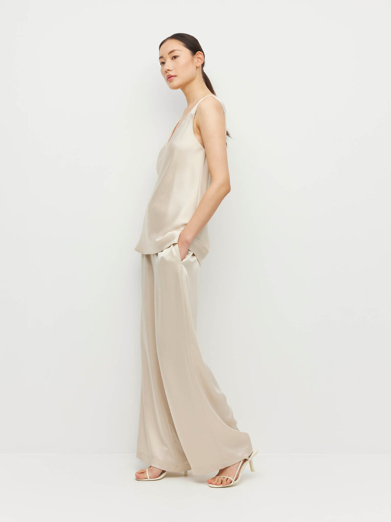 Ingrid Cami (Crepe Sheen) Champagne