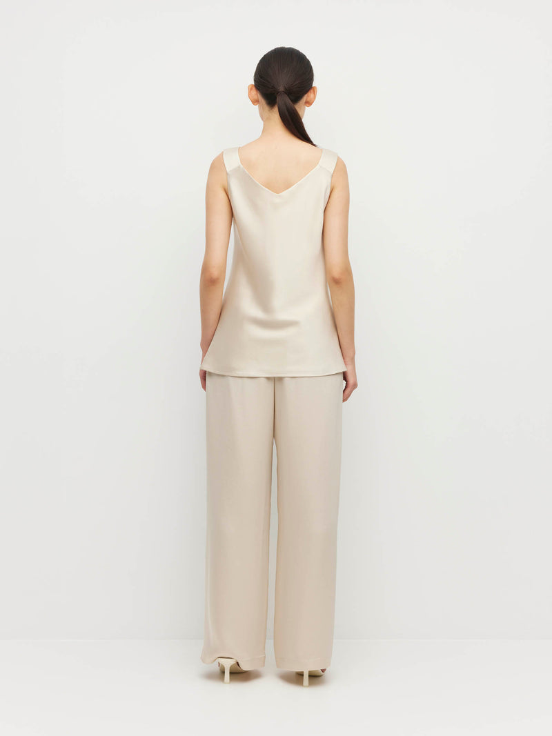 Ingrid Cami (Crepe Sheen) Champagne