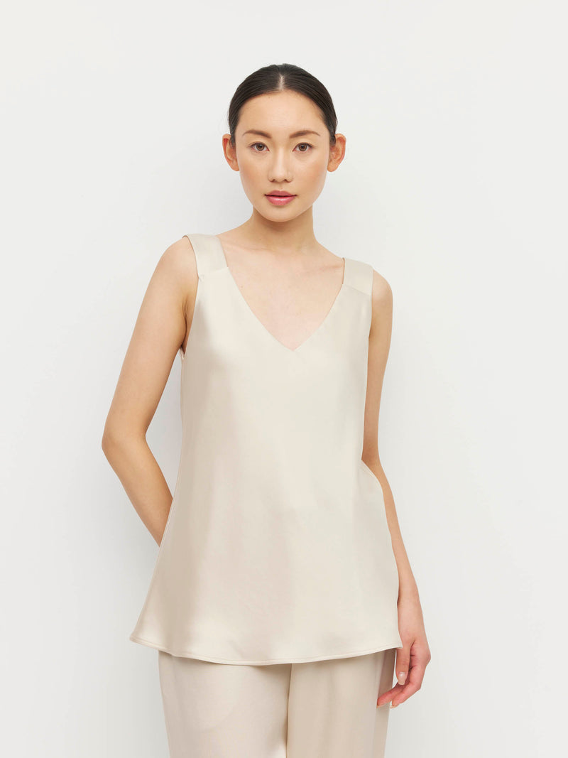 Ingrid Cami (Crepe Sheen) Champagne