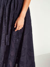 Delphi Dress (Floral Cotton Jacquard) Navy