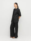 Eli Shirt (Floral Cotton Jacquard) Black