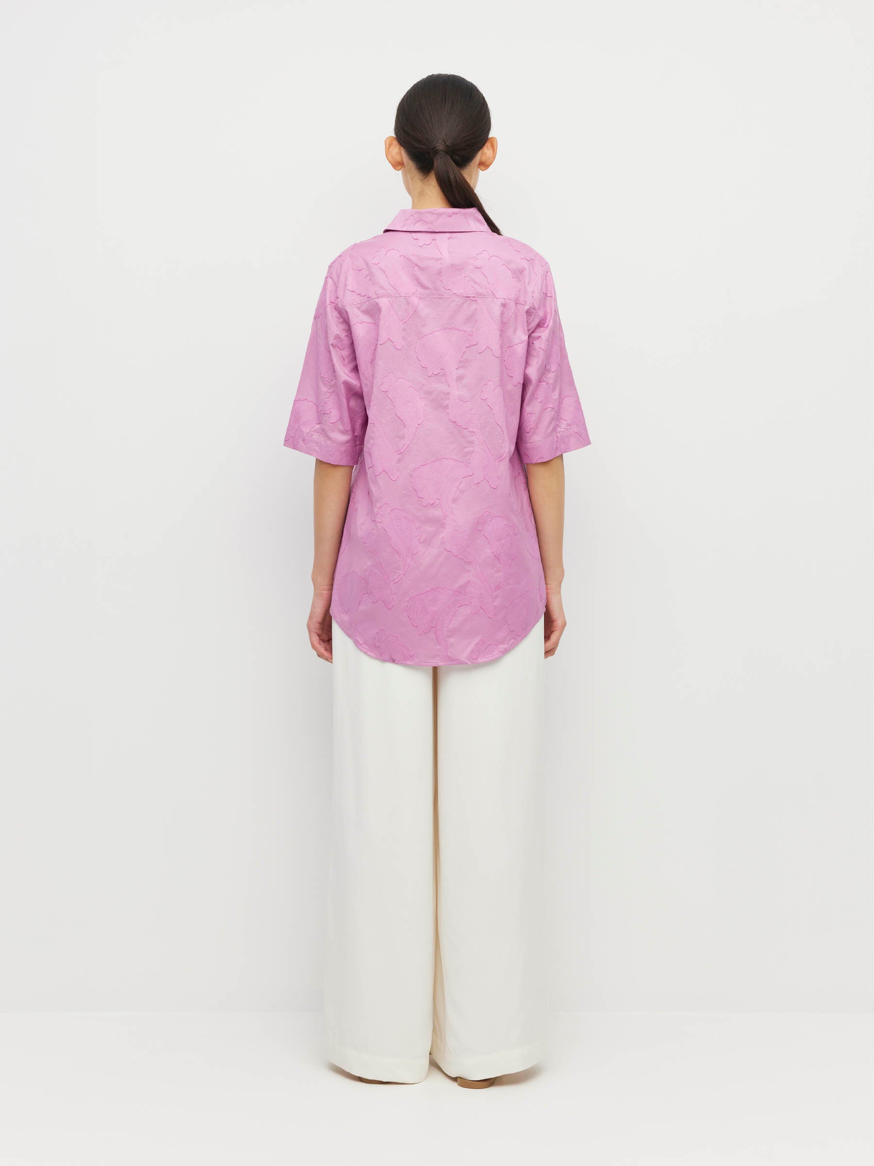Eli Shirt (Floral Cotton Jacquard) Lilac