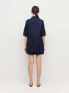Eli Shirt (Floral Cotton Jacquard) Navy