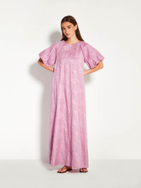 Emmy Dress (Floral Cotton Jacquard) Lilac
