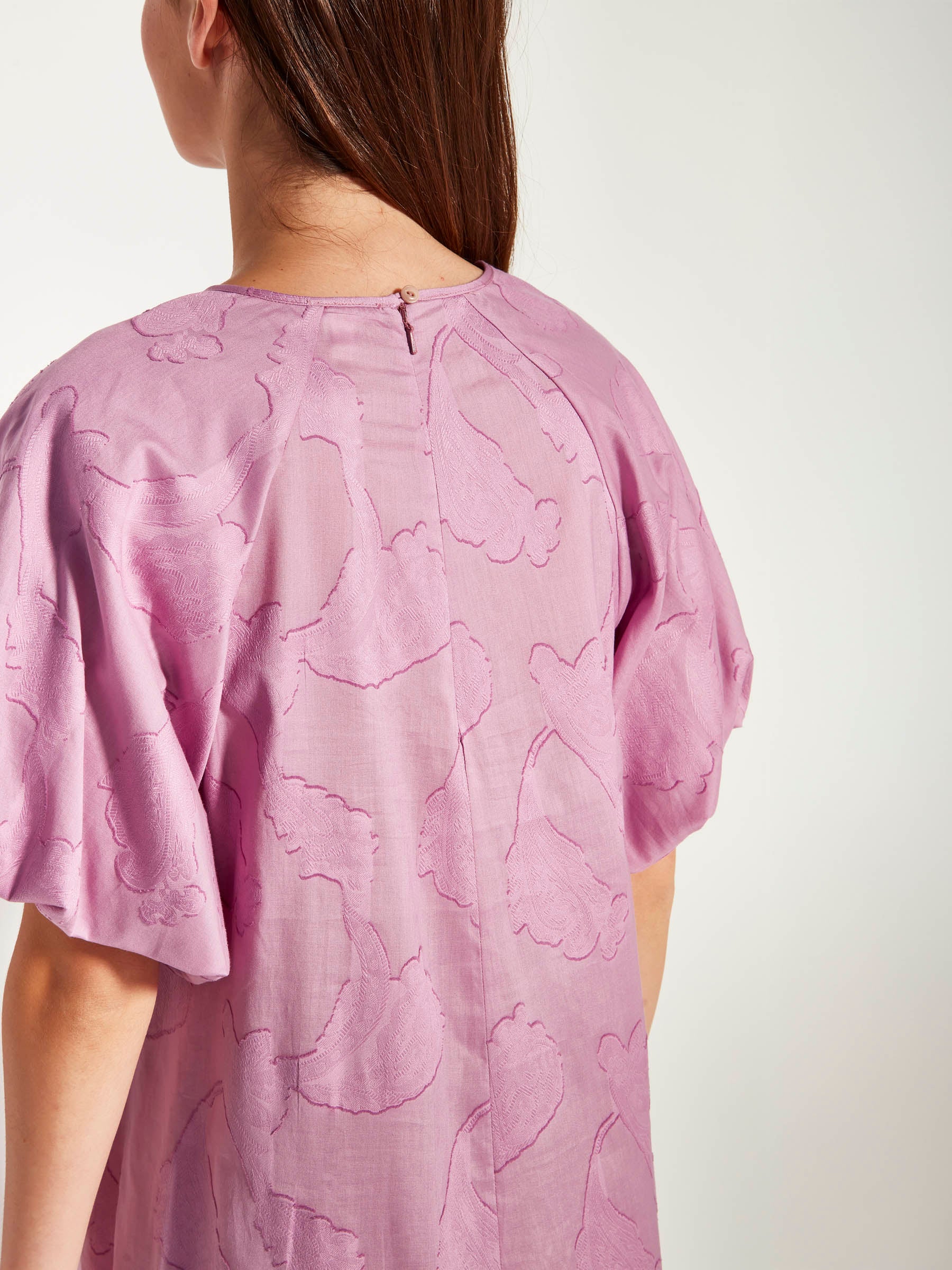 Emmy Dress (Floral Cotton Jacquard) Lilac