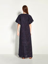Emmy Dress (Floral Cotton Jacquard) Navy