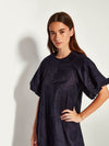 Emmy Dress (Floral Cotton Jacquard) Navy
