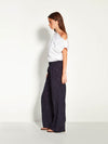 Koa Trouser (Floral Cotton Jacquard) Navy