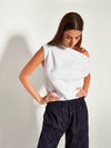 Koa Trouser (Floral Cotton Jacquard) Navy