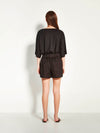 Robin Short (Floral Cotton Jacquard) Black