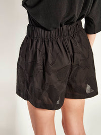 Robin Short (Floral Cotton Jacquard) Black