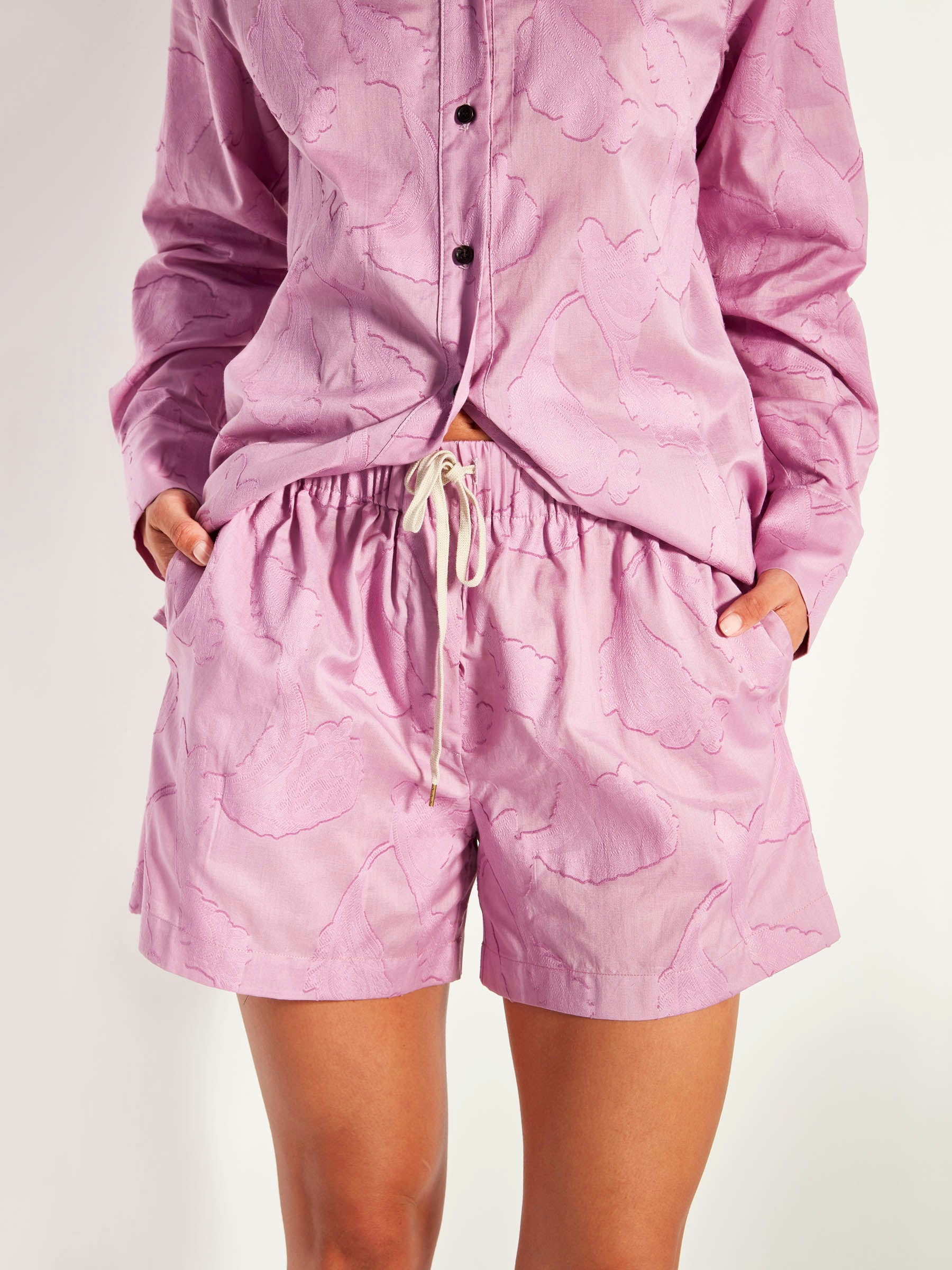 Robin Short (Floral Cotton Jacquard) Lilac