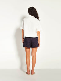 Robin Short (Floral Cotton Jacquard) Navy