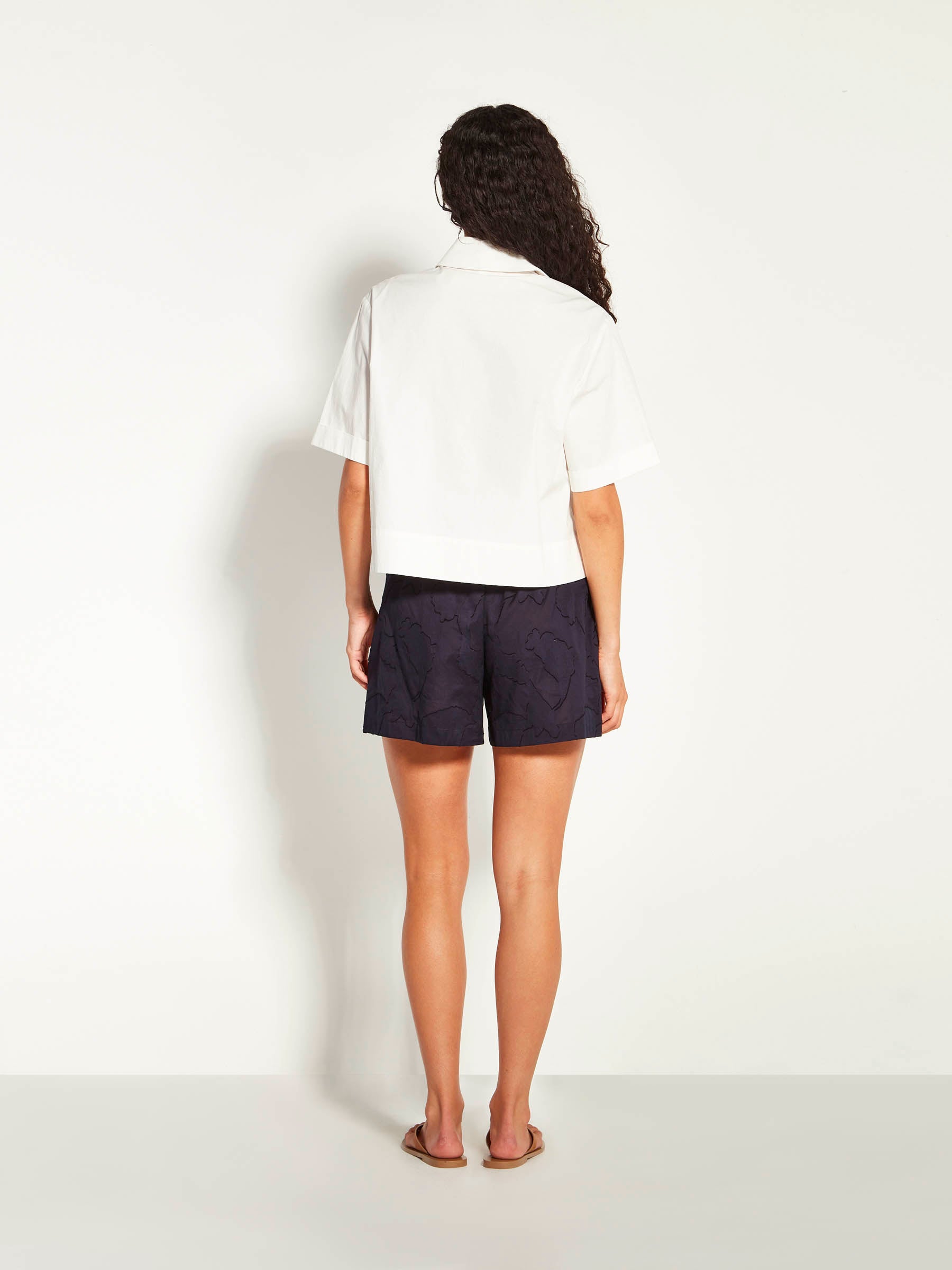 Robin Short (Floral Cotton Jacquard) Navy