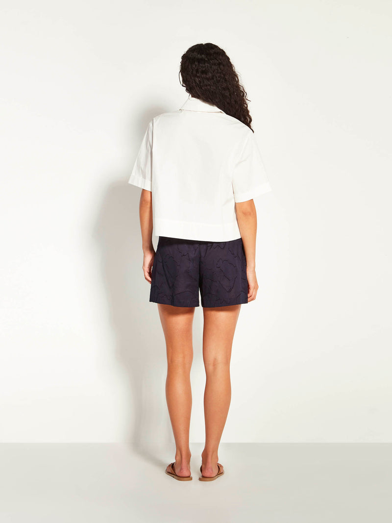 Robin Short (Floral Cotton Jacquard) Navy