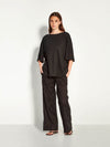 Nami T (Linen Knit) Black Knit