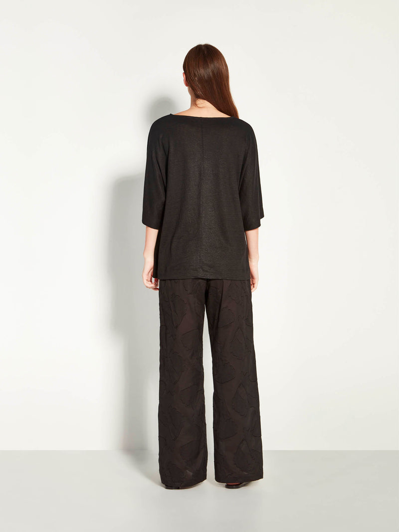 Nami T (Linen Knit) Black Knit