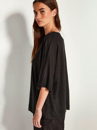 Nami T (Linen Knit) Black Knit
