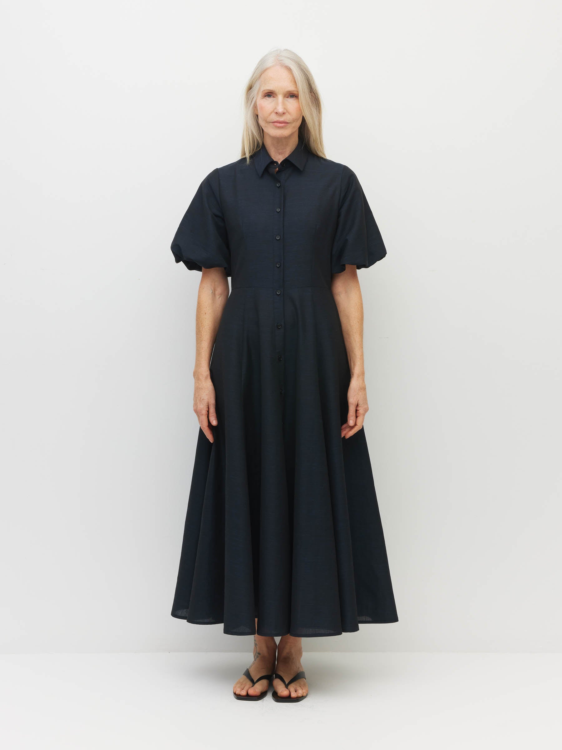 Corfu Dress (Lustre) Deep Indigo