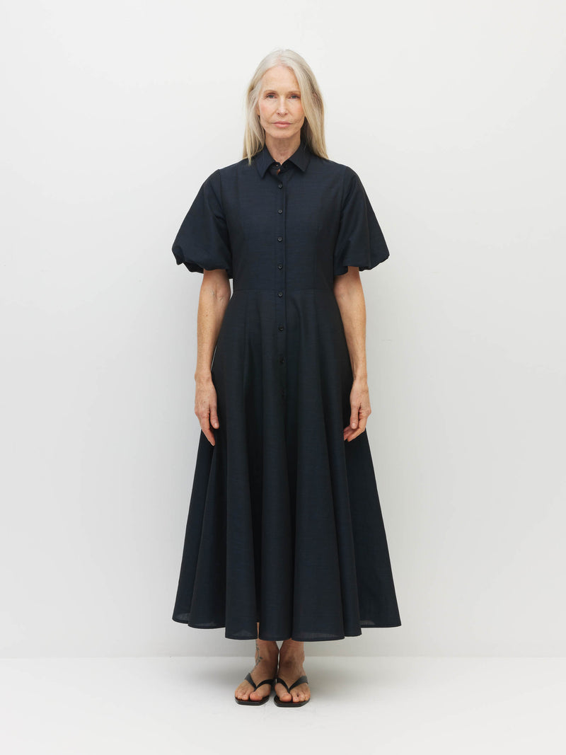 Corfu Dress (Lustre) Deep Indigo