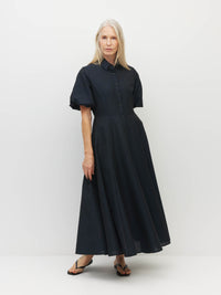 Corfu Dress (Lustre) Deep Indigo