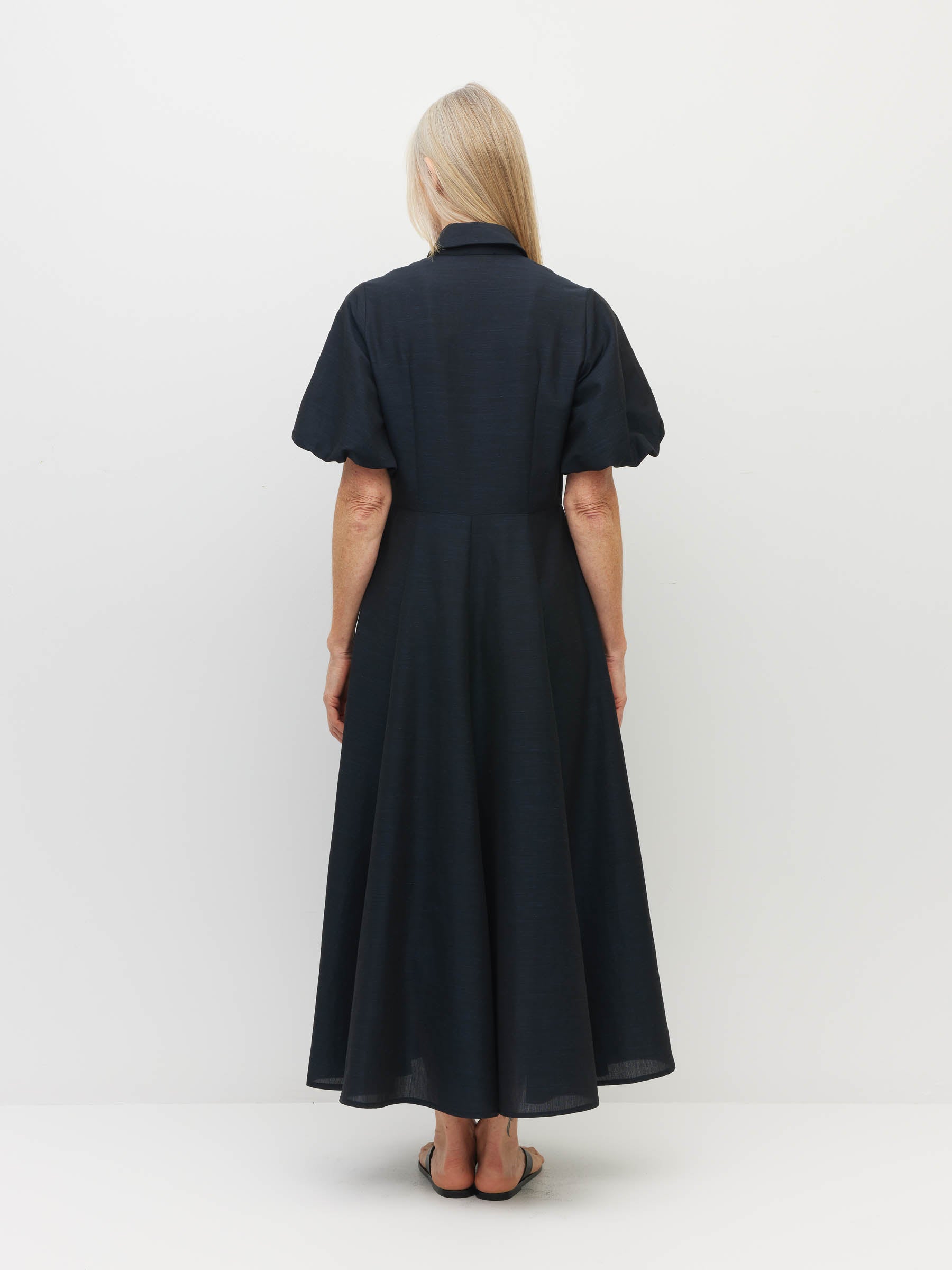 Corfu Dress (Lustre) Deep Indigo
