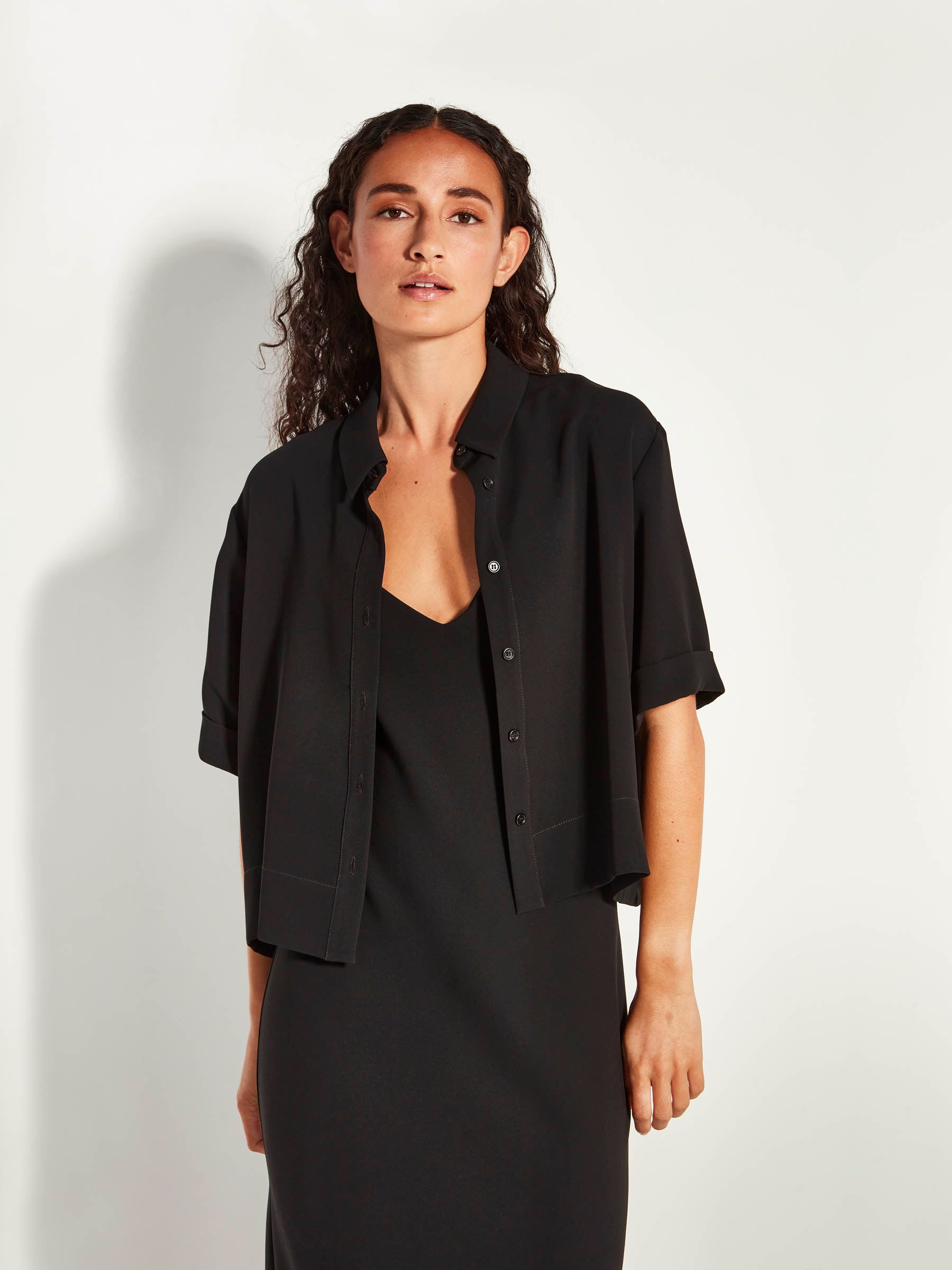 Everly Shirt (Luxe Suiting) Black