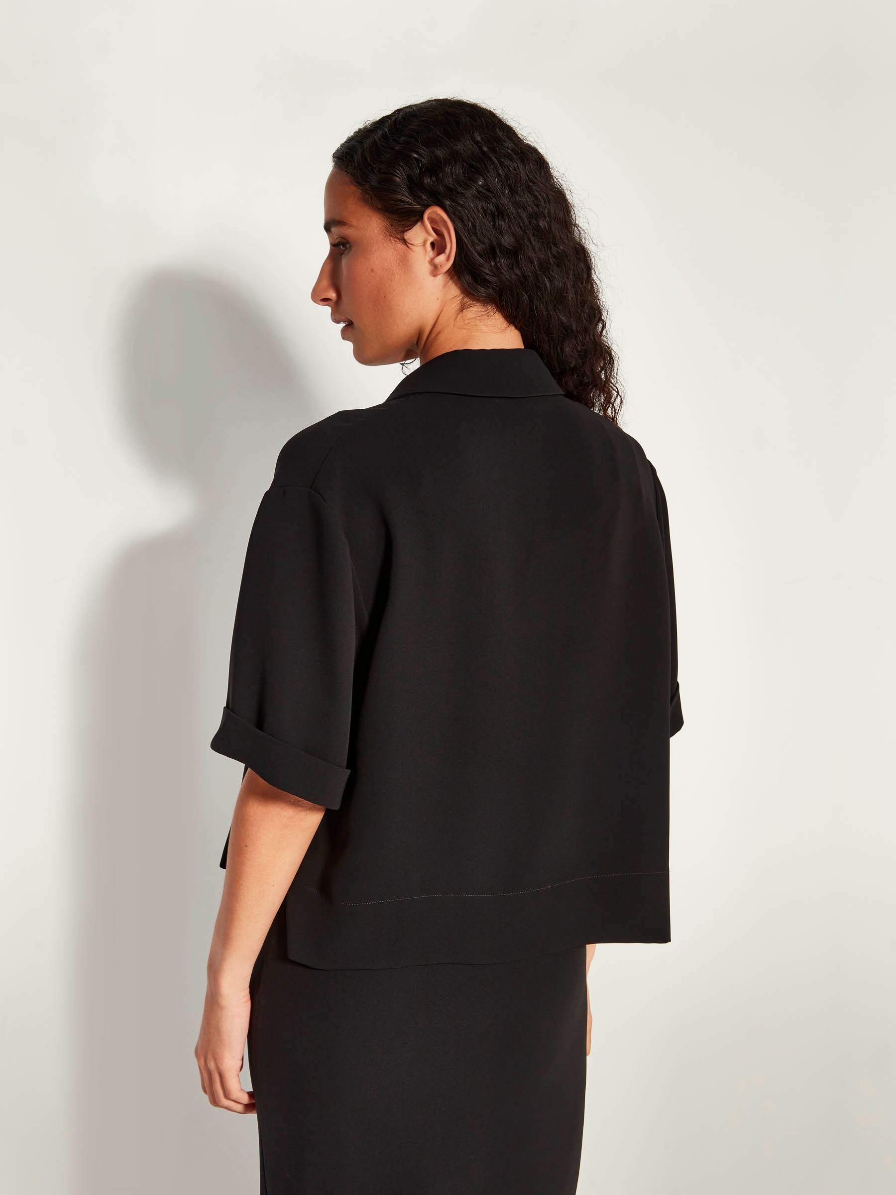 Everly Shirt (Luxe Suiting) Black