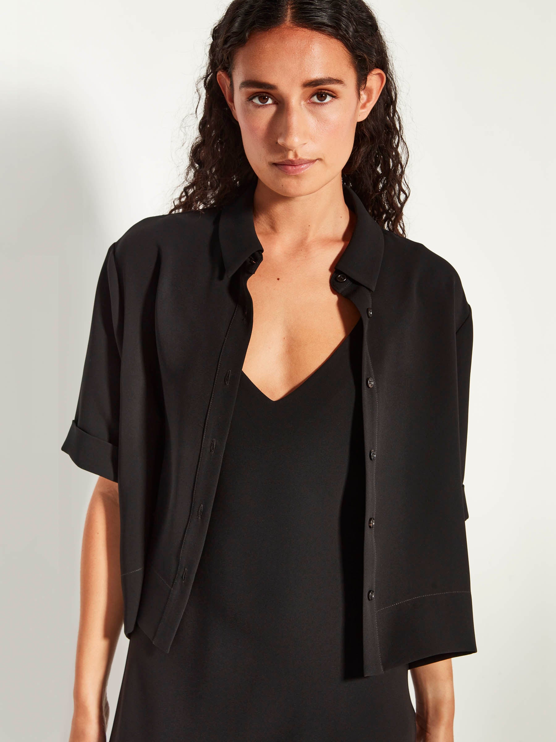 Everly Shirt (Luxe Suiting) Black